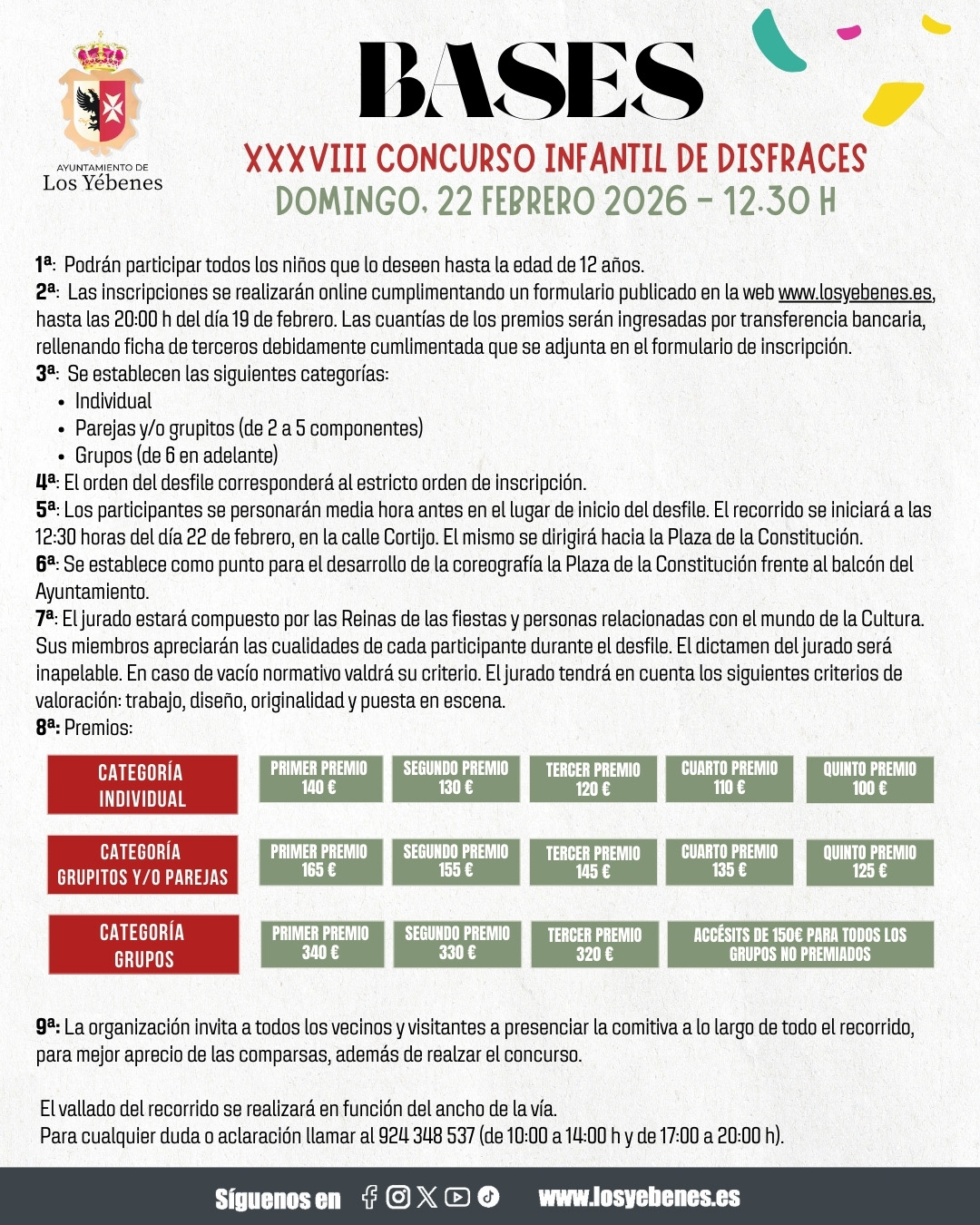 Bases infantiles 2026